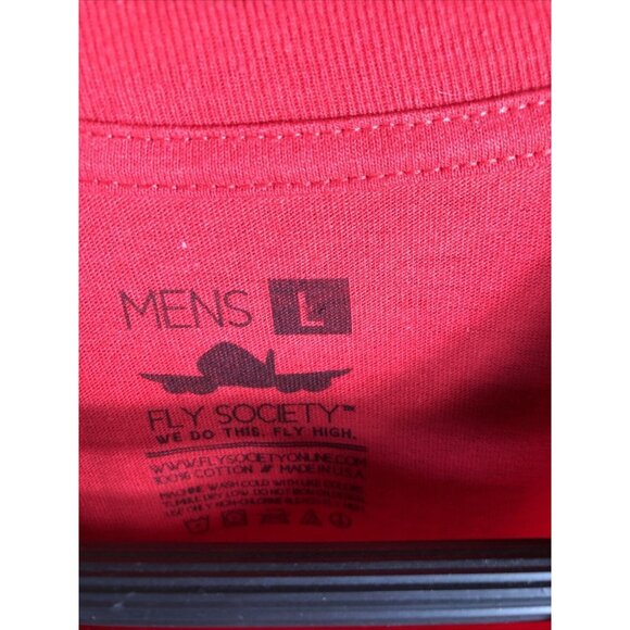 Mens Fly Shirt Society Gold Graphic Red Size L - Picture 3 of 8